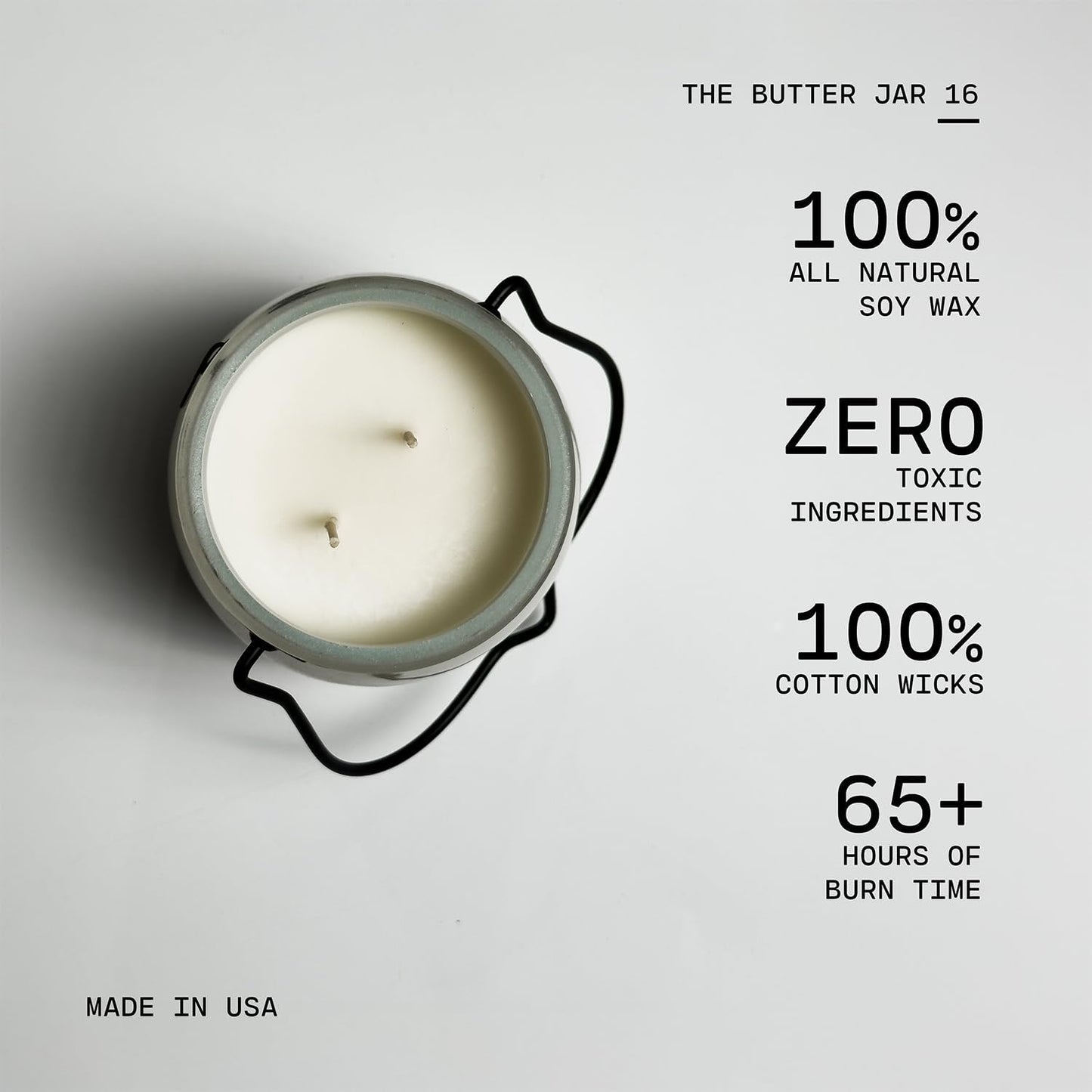 Milkhouse Candle Company White Driftwood & Coconut Soy Candle - Coconut Water | Mandarin Orange | Rosewater Scented - 16 oz Butter Jar with Lid, 65+ Hour Burn Time, Made in the USA