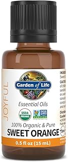 Garden of Life Sweet Orange Essential Oil – 100% Pure Essential Oil for Diffuser, Aromatherapy, Meditation, Calming and Uplifting, USDA Organic, Non-GMO, 0.5 fl oz
