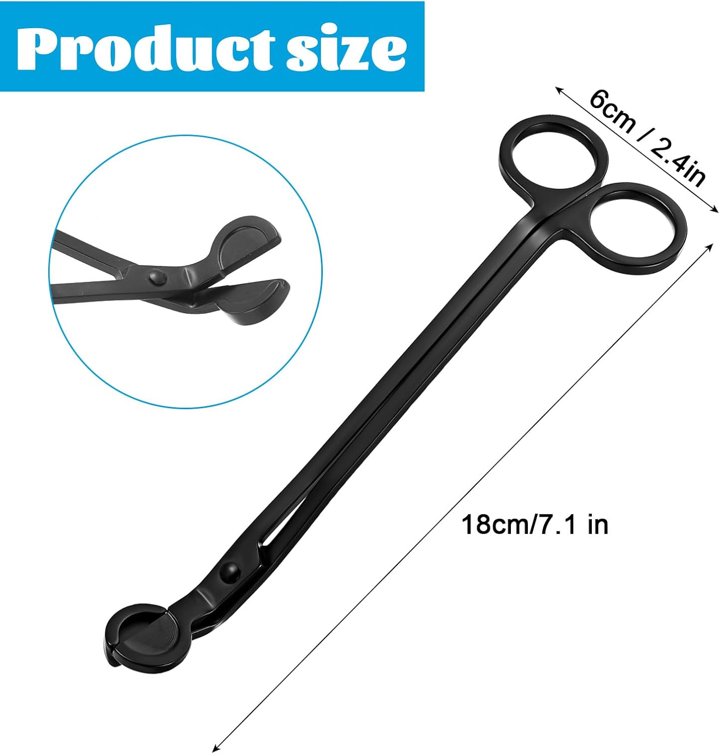 5 Pack Wholesale Candle Wick Trimmer Cutter, Stainless Steel Wick Clipper Cutter, Matte Black Wick Candle Scissor, Reaches Deep Into Candles to Cut Spent Wicks
