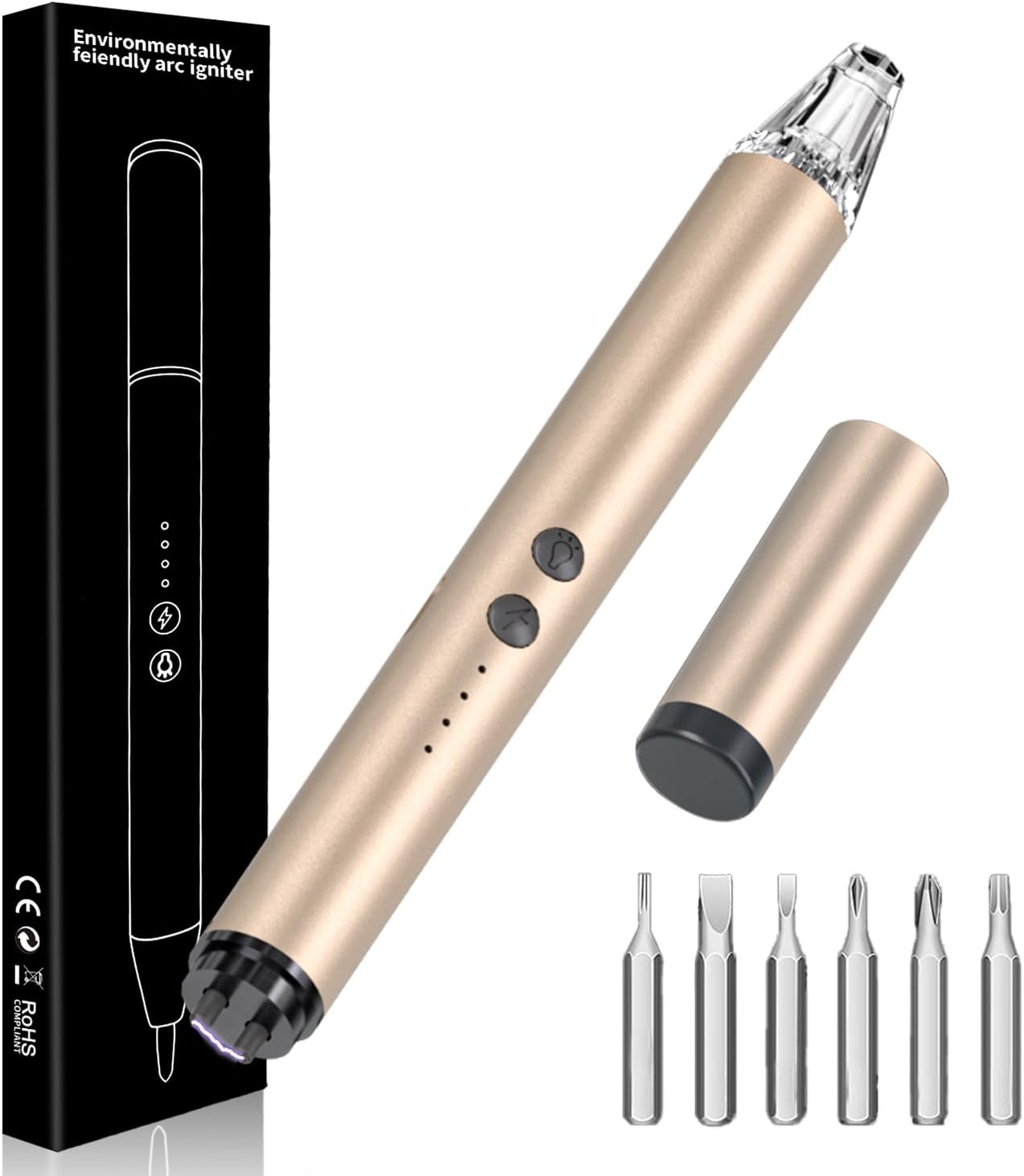MEIRUBY Lighter Electric Candle Lighter with LED, Stocking Stuffers for Adults Women Men Wife Nana, Long Electronic Rechargeable USB Arc Lighters for Candle Camping BBQ, Gift for Women Men Mom Wife