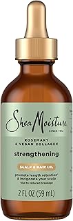 Shea Moisture Strengthening Scalp & Hair Oil Rosemary & Vegan Collagen To Protect The Scalp And Strengthen Hair With ScalpBoost Technology For A Cooling Sensation With ScalpBoost Technology 2 Fl Oz