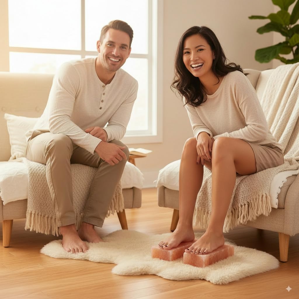 Premium Himalayan Pink Salt Foot Bricks (2 Pack) – Himalayan Salt Blocks, 4"x8"x2" Spa & Wellness Accessories for Home, Studio & Relaxation Spaces