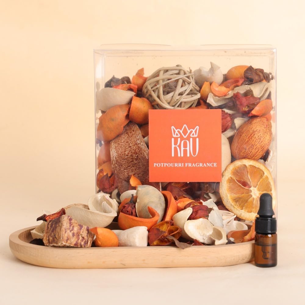 KAV Potpourri Bowl Filler, Spring Pot pourri Dried Flower Vase Fill Mix, Home Decor Scented Dry Petal Puporri, Cinnamon and Citrus, Natural Flower Home Fragrance 14 oz (Yelling Yellow)