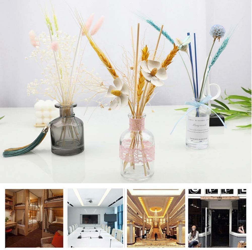 Glass Diffuser Bottles Empty Refillable Glass Container Jar 150ml / 5oz Fragrance Accessories DIY Replacement Diffuser Sticks Sets for Essential Oils Reed Sticks Crafts Spa Home Decoration (Dark Grey)