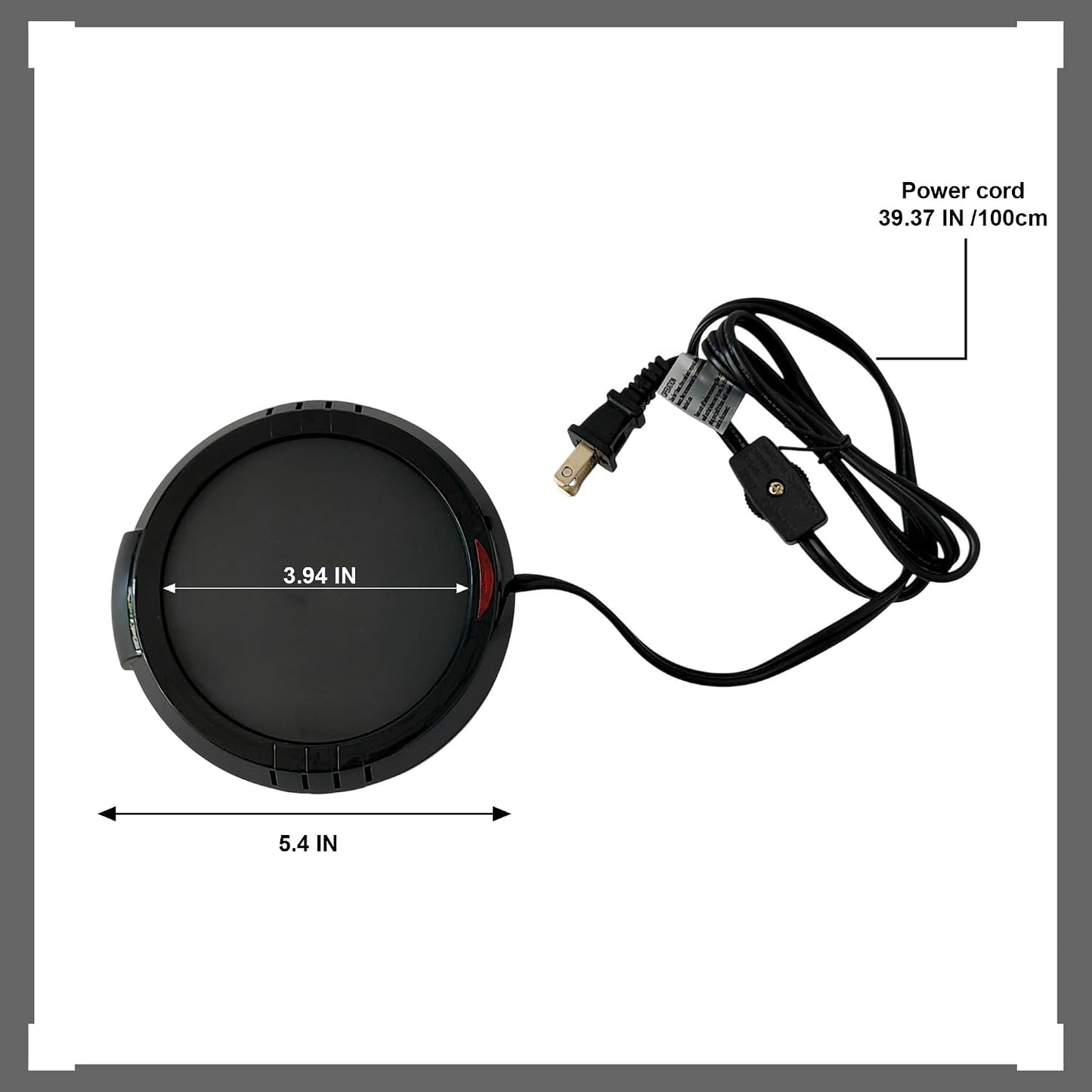 Hosley Black Electric Candle Warmer Large 5.4 Inch Diameter Ideal for Aromatherapy Home Office Dorm Rooms Hotels or Any Place that You Cannot Have an Open Flame