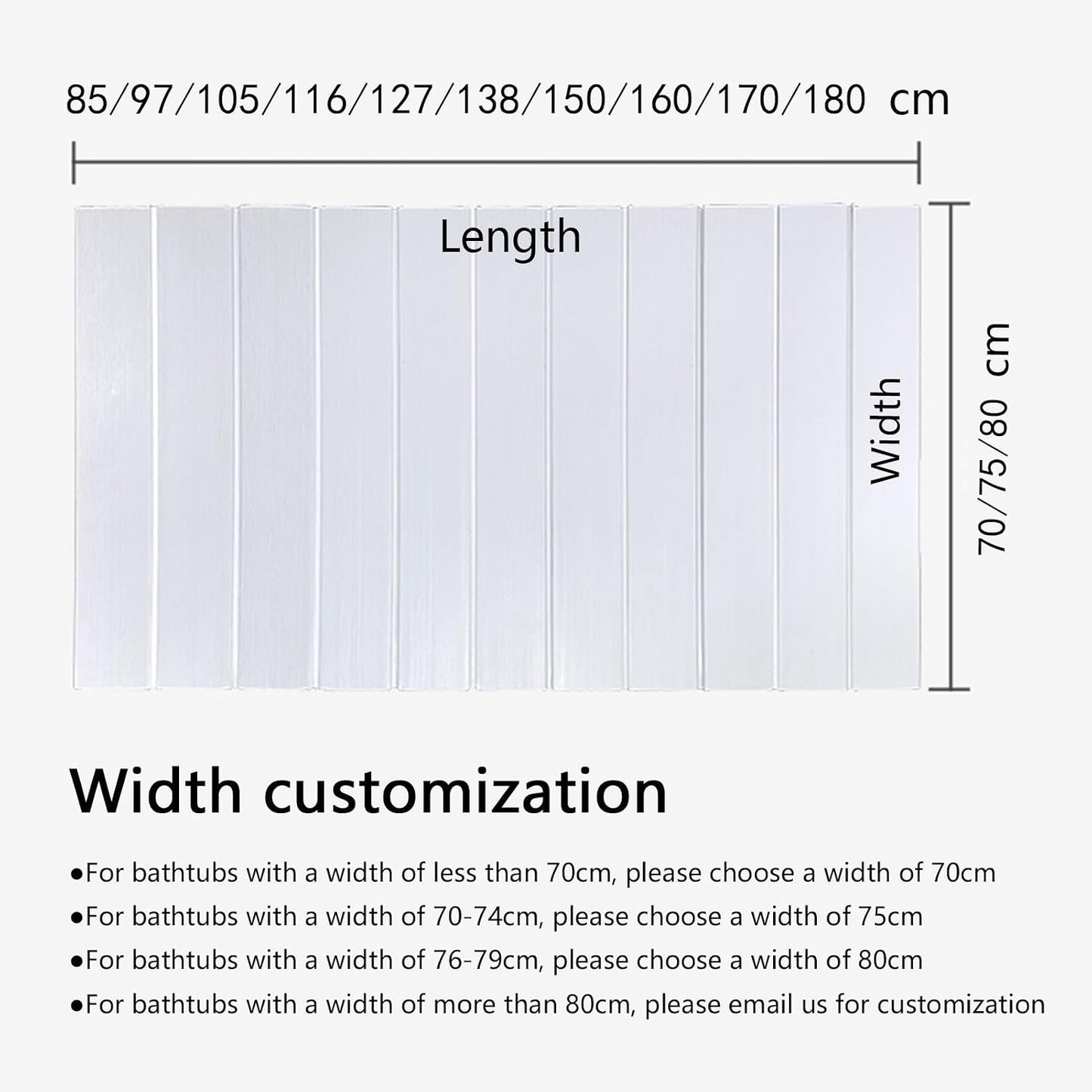 Bathtub Tray Bathtub Caddy Tray Folding Bathtub Cover, 0.6cm Thickness Scalable Dust-Proof Board Insulation Cover Shutter Bath Lid, Length 150/160/170/180cm Multifunctional(66x97x0.6cm)