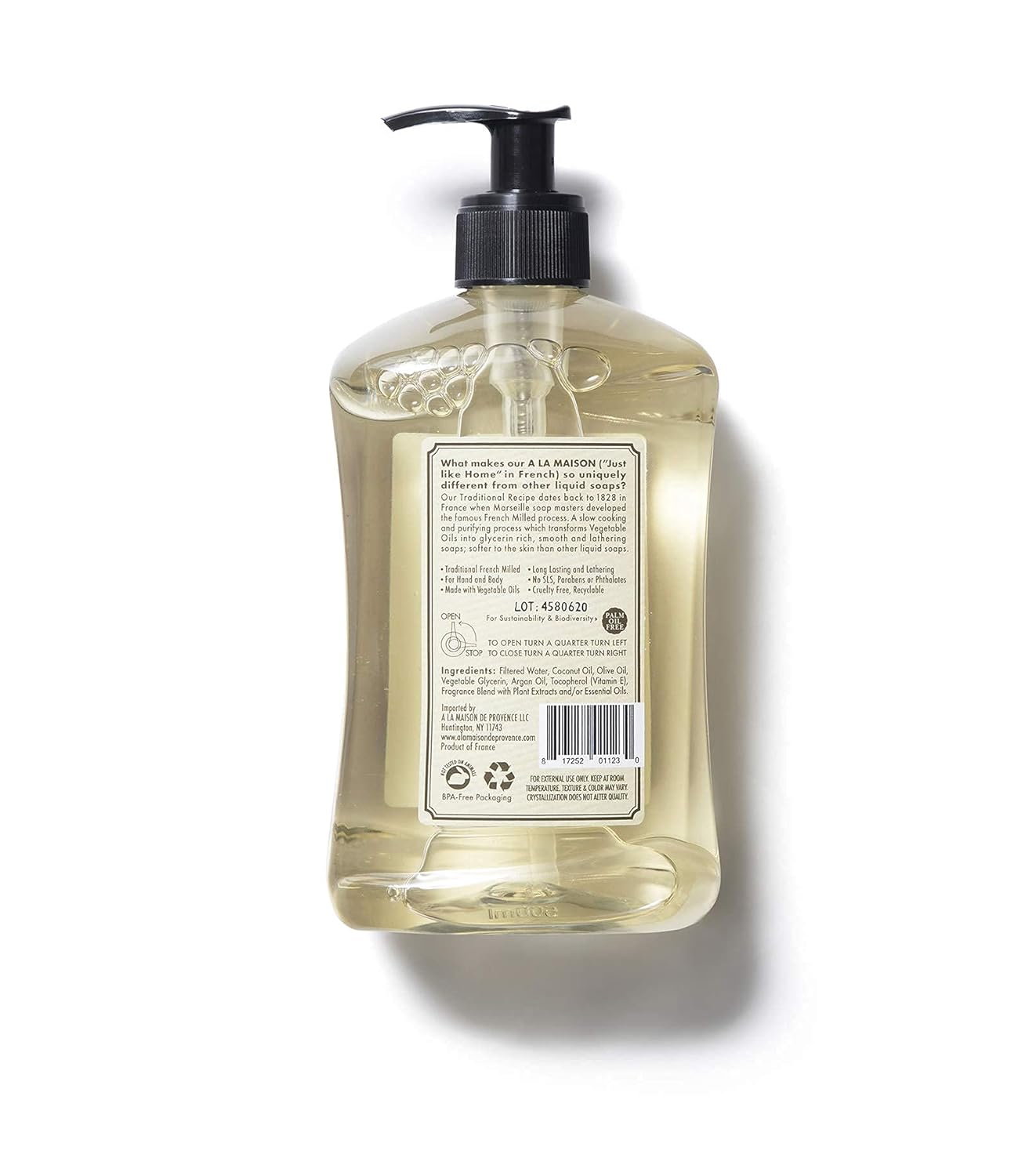 A LA MAISON Sweet Almond French Liquid Hand Soap - Natural Hand Wash Made with Essential Oils - Biodegradable, Plant-Based, Vegan, Cruelty-Free, Alcohol & Paraben Free (16.9 oz, 2 Pack)