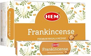 Hem Frankincense Masala Incense Sticks | Natural Fragrance of Sandalwood for Positivity | Smudge Healing Incense for Stress Relief & Cleansing | Gift Set - Pack of 12 (15 GMS Each)