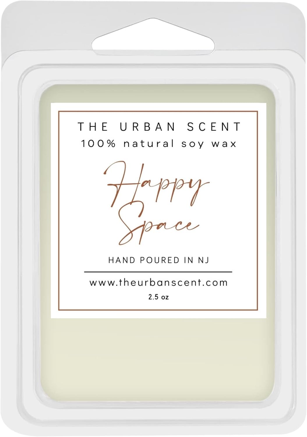 Happy Space Wax Melts – Scented Soy Wax Melts, Uplifting Citrus Floral Home Fragrance, 6 Cube Clamshell, 2.5 oz