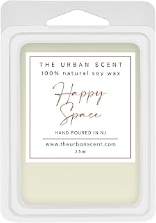 Happy Space Wax Melts – Scented Soy Wax Melts, Uplifting Citrus Floral Home Fragrance, 6 Cube Clamshell, 2.5 oz