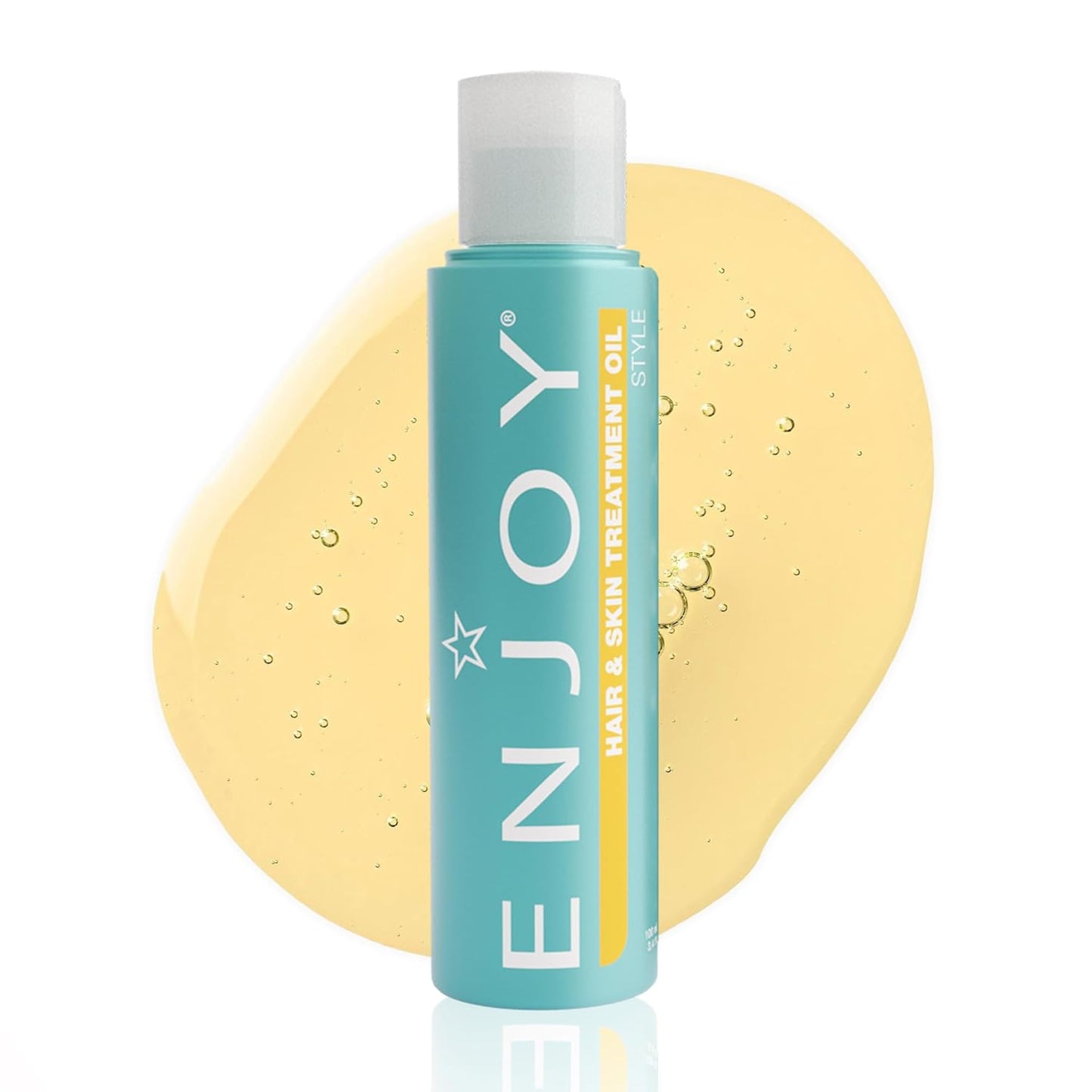 Enjoy Hair & Skin Treatment Oil, Quick-Absorbing Argan and Linseed Oil Blend, Weightless Hydration and Faster Drying Time for Hair and Body, 3.4 Oz