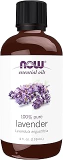 NOW Essential Oils, Lavender Oil, Soothing Aromatherapy Scent, Steam Distilled, 100% Pure, Vegan, Child Resistant Cap, 4-Ounce