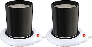 Candle Warmer for Home & Office, Set of 2, Great for Warming Up Cups, Coffee Mugs & Beverages on Desks Tables & Countertops. Electric Heated Plate Warms Quickly, Enjoy Hot Drinks on Cold Days