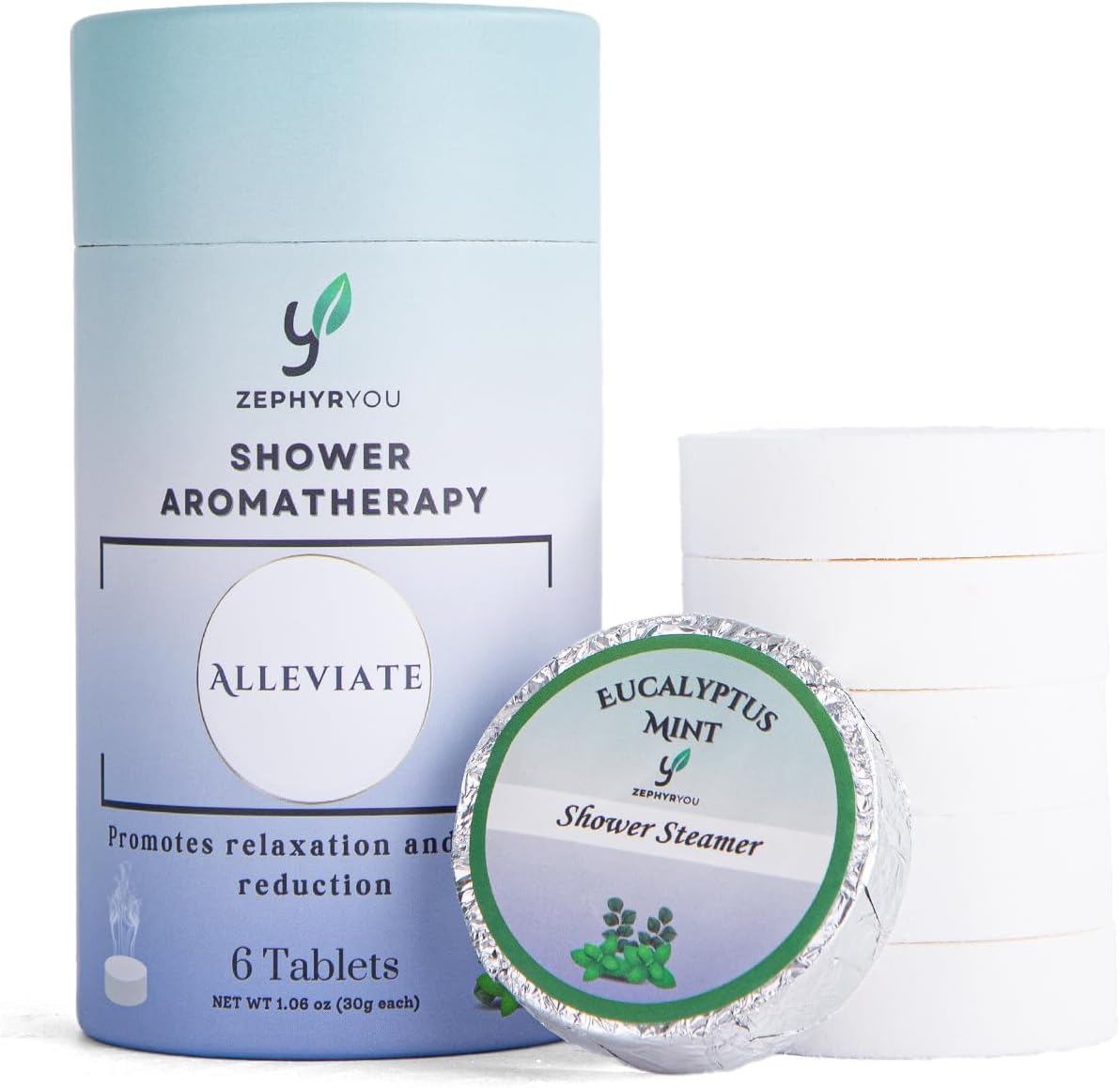 Shower Steamers Aromatherapy – Eucalyptus & Mint 6-Pack – Pure Essential Oils for Relaxation & Self-Care, Gift, Birthday, Wedding & Party Favors. Spa Experience at Home, Christmas Stocking Stuffers
