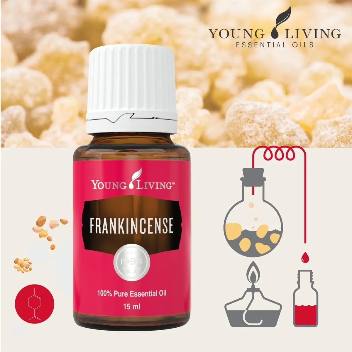 Young Living Frankincense Essential Oil | 15 ml | Seed to Seal Premium Oil for Diffuser, Aromatherapy & Skin Care | Grounding, Calming Aroma | Travel-Friendly Bottle for Daily Self-Care