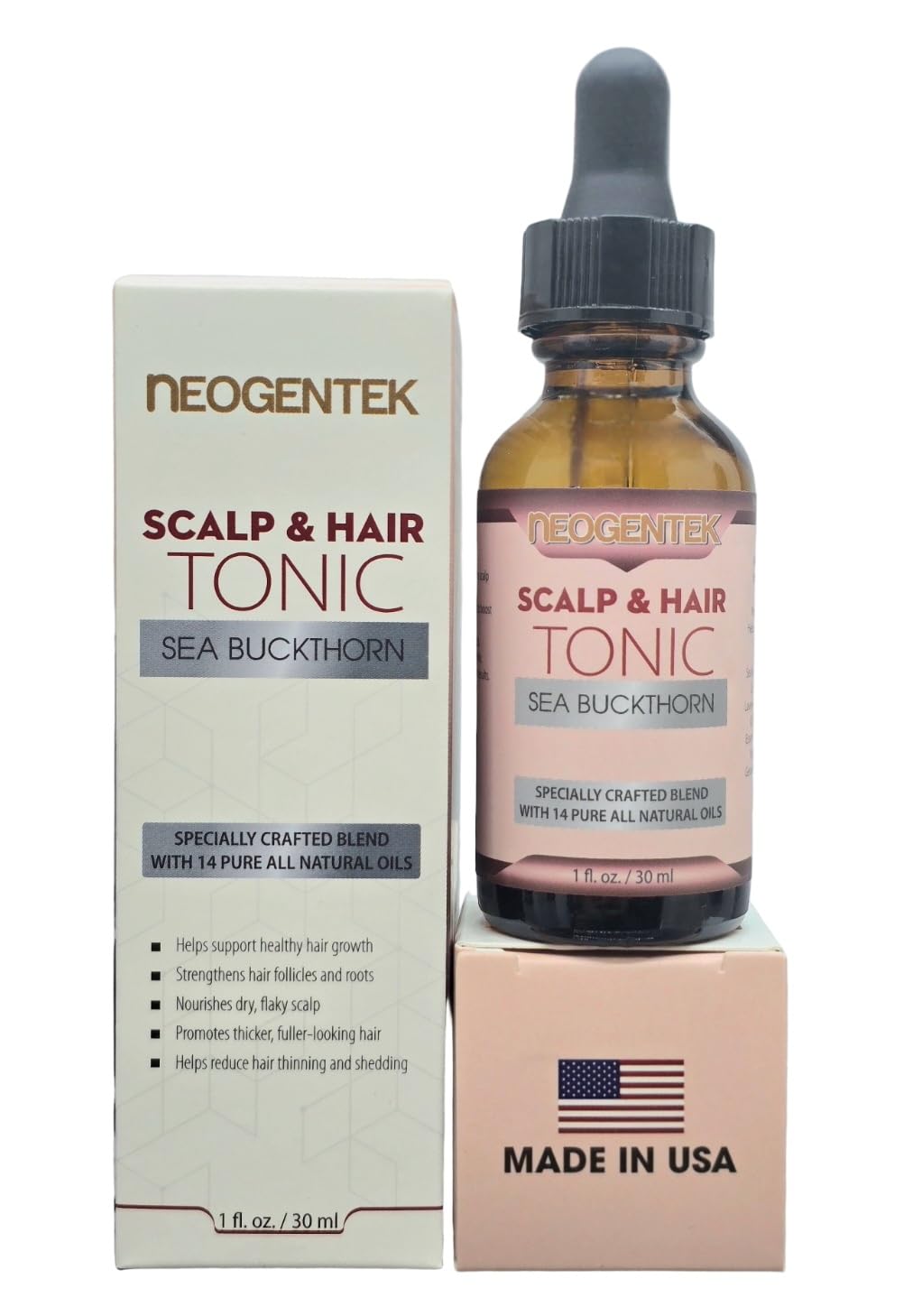 Hair & Scalp Tonic Essential Oil – Made from 14 Botanical Oils for Thicker, Fuller Hair • Root-Strengthening & Scalp-Nourishing Hair Serum • Refreshing Herbal Formula – Made in USA -1 oz