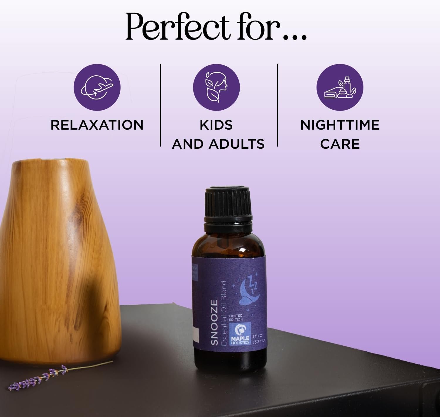 Sleep Essential Oil Blend for Diffuser - Snooze Blend Essential Oil for Sleep with Lavender Roman Chamomile Cedarwood and More - Aromatherapy Oil Blend for Peaceful Nighttime Relaxation