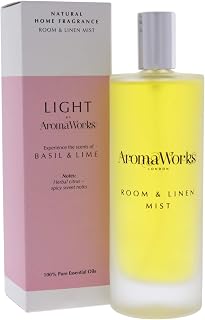 Aromaworks Light Room And Linen Mist - Creates A Sense Of Tranquillity - Proven Benefits For The Mind, Body And Soul - Calms The Mind And Eases Anxieties - Basil And Lime - 3.4 Oz Room Spray