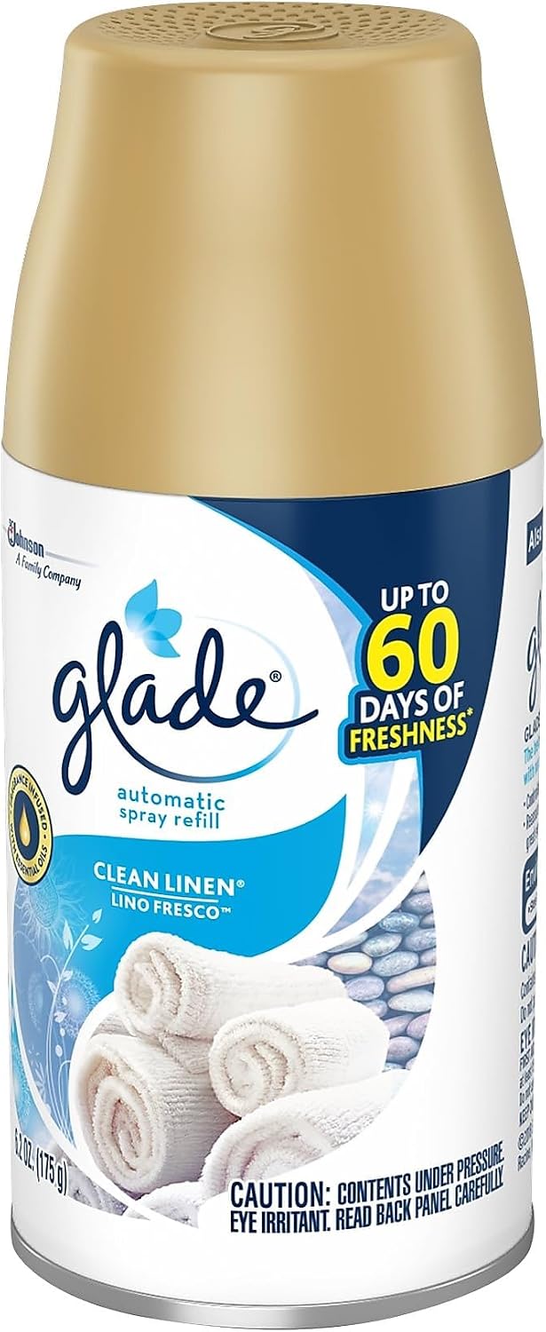 Glade Automatic Spray Air Freshener Kit, Clean Linen, Holder +2 Refills