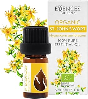 Essences Bulgaria Organic St. John's Wort Essential Oil 1/6 Fl Oz | 5ml | Hypericum perforatum | 100% Pure and Natural | Undiluted | Therapeutic Grade | Family Owned Farm | Steam-Distilled | Non-GMO