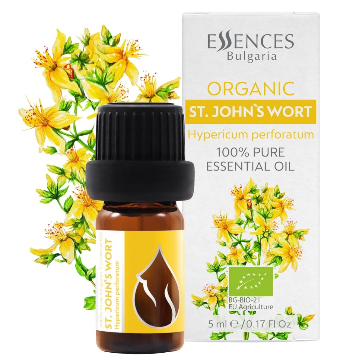 Essences Bulgaria Organic St. John's Wort Essential Oil 1/6 Fl Oz