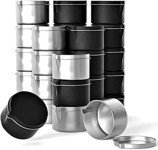 Ryaner 12PCS 2oz Candle Tins With Pour Spout Lids, Bulk Candle jar for DIY making, Empty Metal Container for massage candles making.