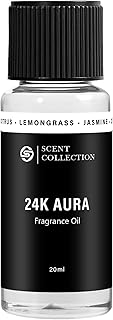 Luxury Hotel Scent 24K Aura Diffuser Oil Waterless Essential Aromatherapy for Cold Air & Car Diffusers – Long Lasting Refill for Large Room & Home - Signature Lemongrass (20ml/0.68Fl oz)