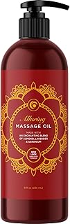Relaxing Massage Oil for Massage Therapy - Aromatherapy Full Body Massage Oil with Enchanting Lavender Ylang Ylang Orange and Geranium Essential Oils - Naturally Scented Vegan Non GMO & Gluten Free