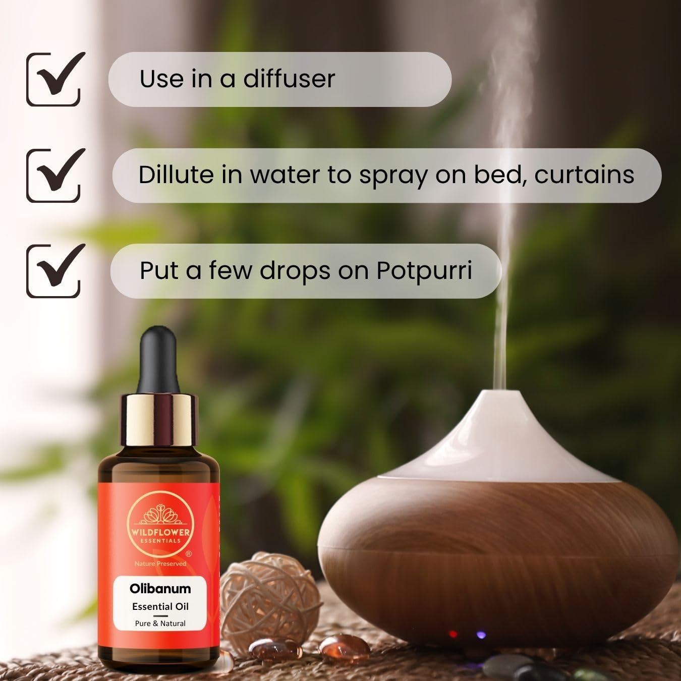 Olibanum Essential Oil (Boswellia serrata) 100% Natural Steam Distilled Oil For Face, Skin, Hair, Body | with Glass Dropper 0.50 Fl Oz (15ml)