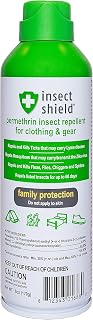 Insect Shield Premium Permethrin Spray - Tick, Flea, Fly, Mosquito, Chigger, Spider & Bed Bug Repellent for Clothing, Gear, Furniture, & Tents, Last up to 60 Days, Clear, 6 Oz Aerosol