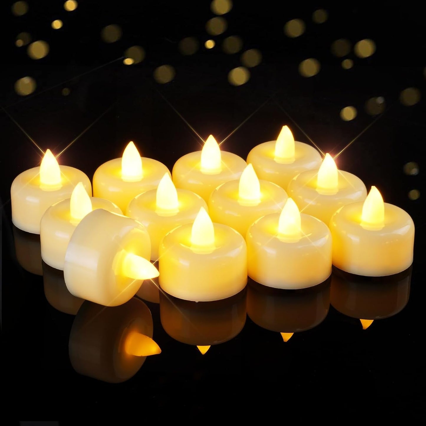Raycare 24Pack Flameless Candles, Battery Operated LED Tea Lights, Long Lasting Fake Candles, Electric Candles for Wedding, Holiday Party, Centerpieces, Home Decor, Halloween, Christmas