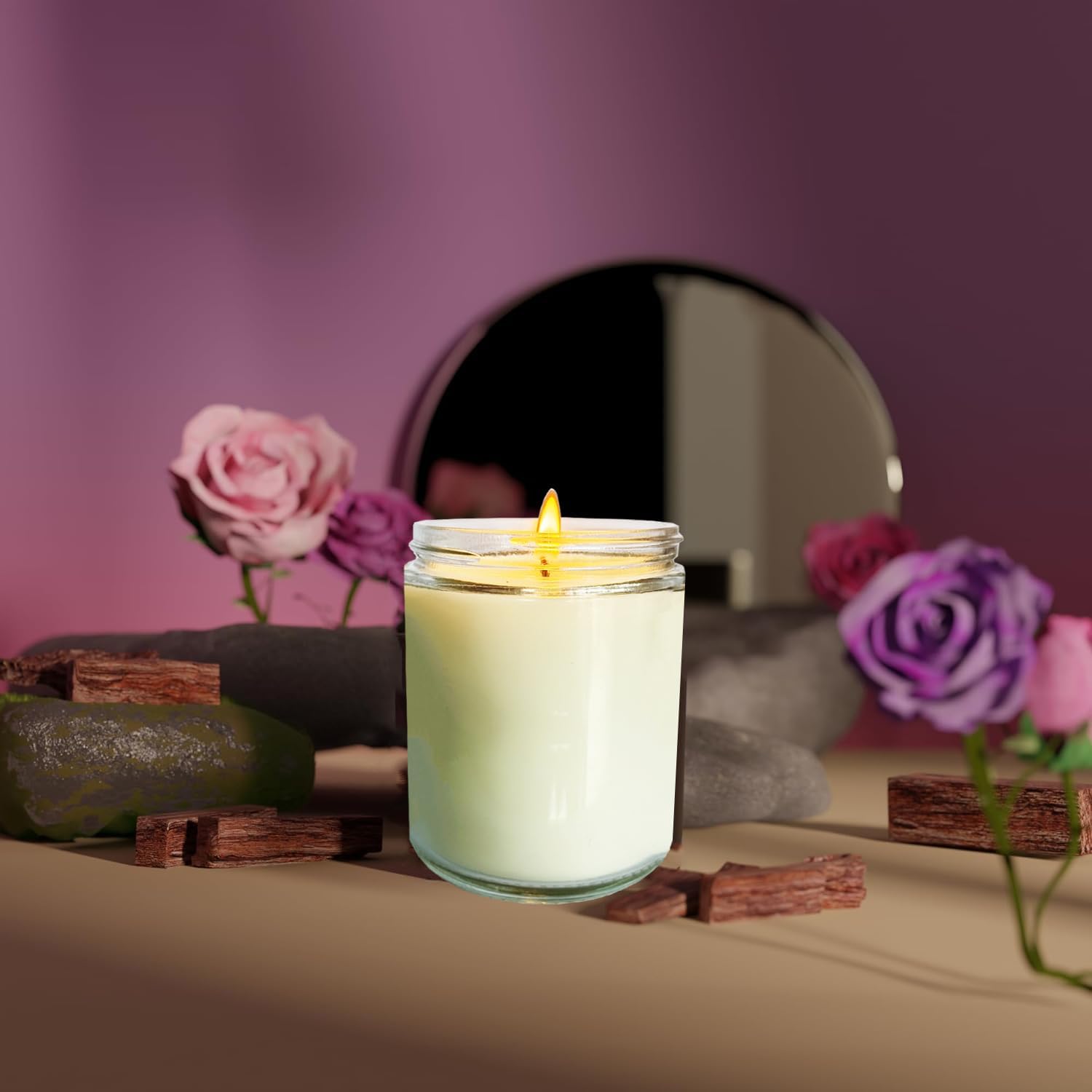 24 Pcs 6 Oz Vanilla Scented Soy Candles Set,Mason jar Bulk Candles for Gifts,Aromatherapy Candle,Great Stress Relieving Scented Candle for Girls as a Gift for Birthdays, Weddings and More!