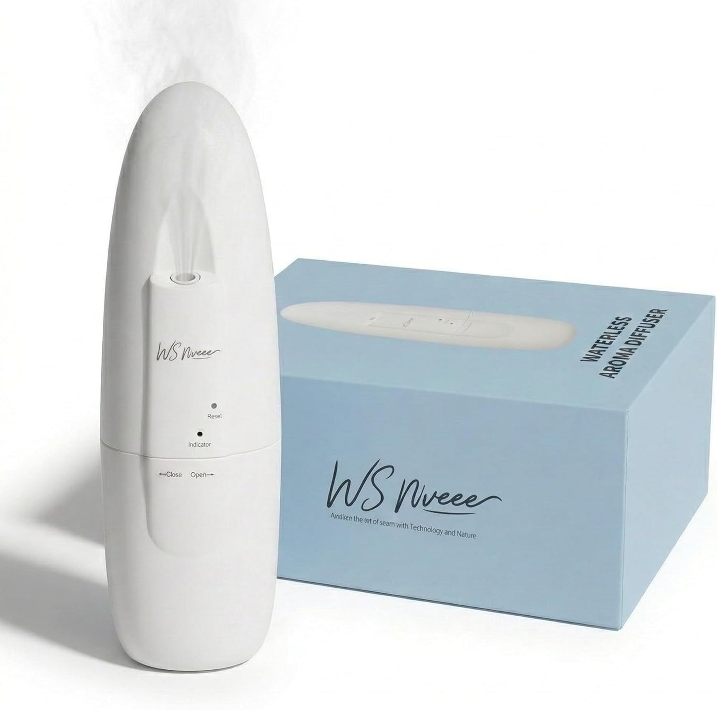 Plug in Smart Waterless Diffuser, Coverage up to 500 SqFt Waterless Essential Oil Diffuser -in Cold Air Aroma Diffuser, Home Scenting for Office & Bedroom, Easy Waterless Diffuser,White,100ml