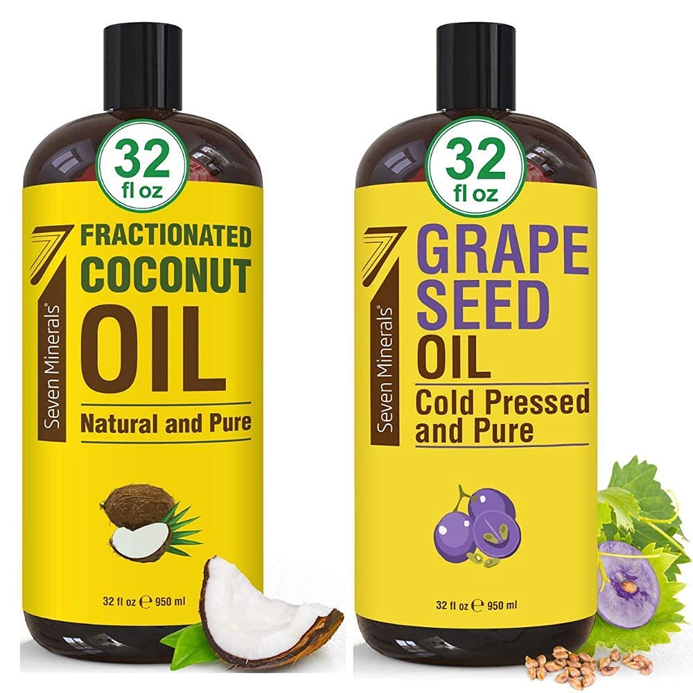 Seven Minerals Pure Fractionated Coconut Oil & Pure Grapeseed Oil