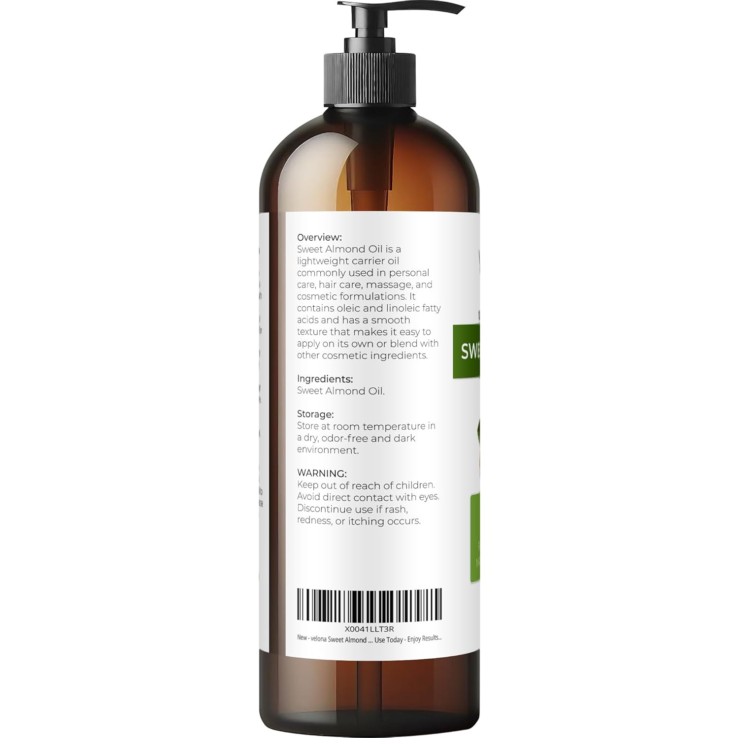 velona Sweet Almond Oil - 16 Fl Oz | 100% Pure and Natural Carrier Oil |Cold Pressed | Skin, Hair, Body & Face Moisturizing | Use Today - Enjoy Results…