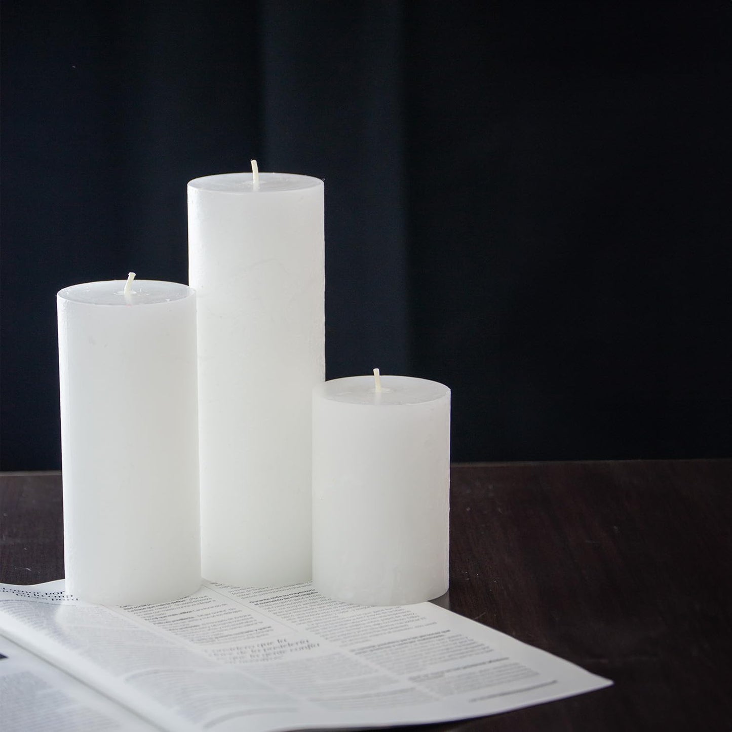 Peppermint Scented White Pillar Candles, Set of 3 Different Size 3x4 3x6 3x8 inch, Long Lasting Fall Candles for Home, Gifts for Women Men