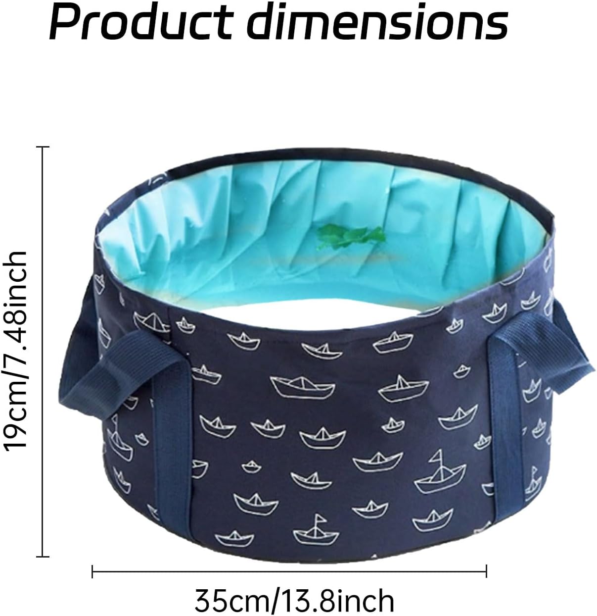 Foot Bath Basin,13.8 Diameter, 7.5 inches high Portable Travel Collapsible Foot Basin Folding Foot Bath Tub Soaking Feet Bucket for Camping Washing