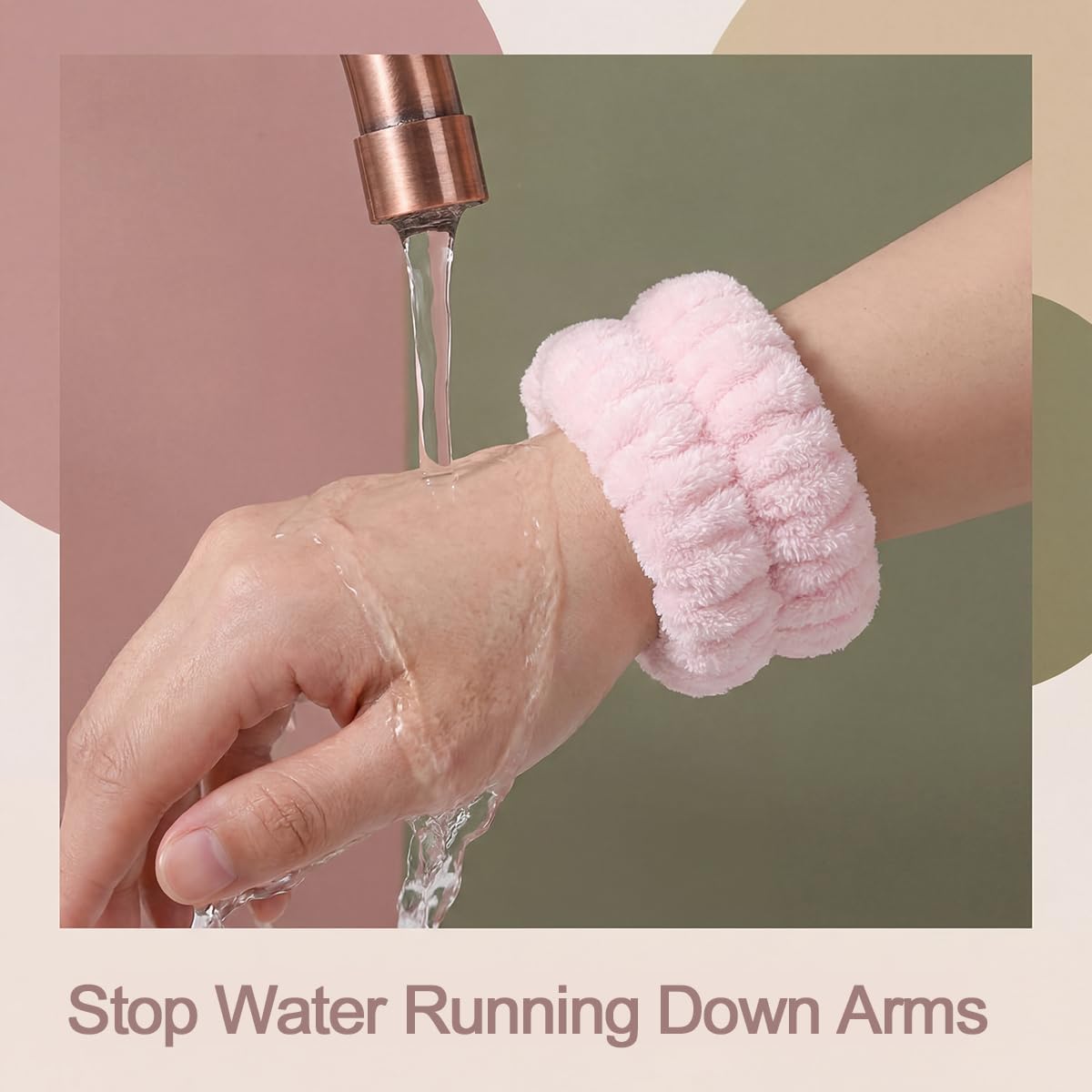 Wrist Towels for Washing Face for Women,Men, Microfiber Spa Wristbands Absorbent Face Washing Wristbands Headband Set Prevent Liquid from Spilling