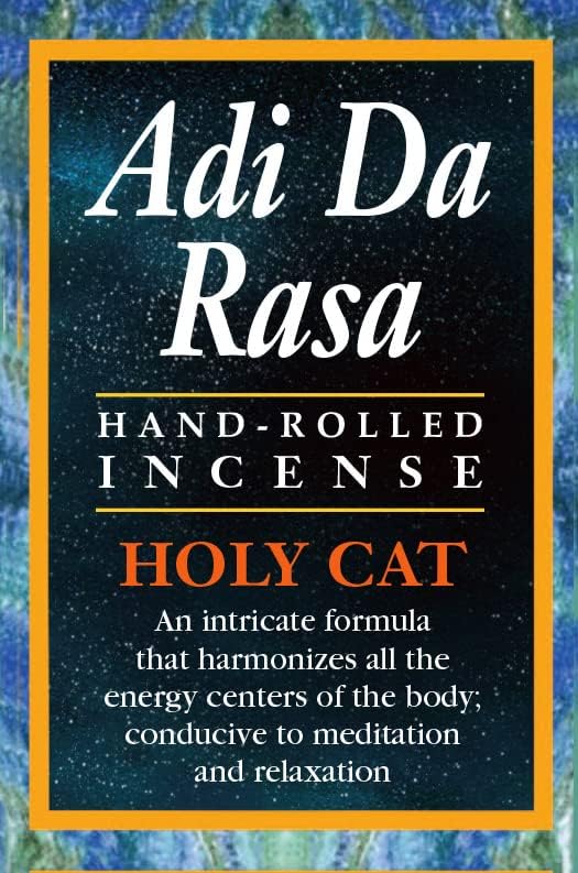 Adi Da Rasa Holy Cat Incense, 25gms Natural Hand Rolled. Quality Incense Sticks for Purification, Relaxation, Positivity, Yoga, Meditation, Natural and Handmade in India