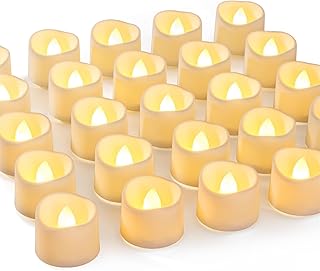 Homemory 72-Pack Novelty Flickering Flameless Tea Lights, 200+Hours Battery Operated, Fake Electric LED Votive Candles for Small Wedding Table Centerpieces, Proposals, Anniversaries