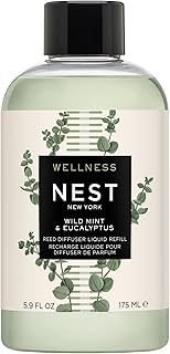NEST New York Reed Diffuser Liquid Refill, Wild Mint & Eucalyptus - 5.9 fl oz - Fragrance for Up to 90 Days - Flame Free