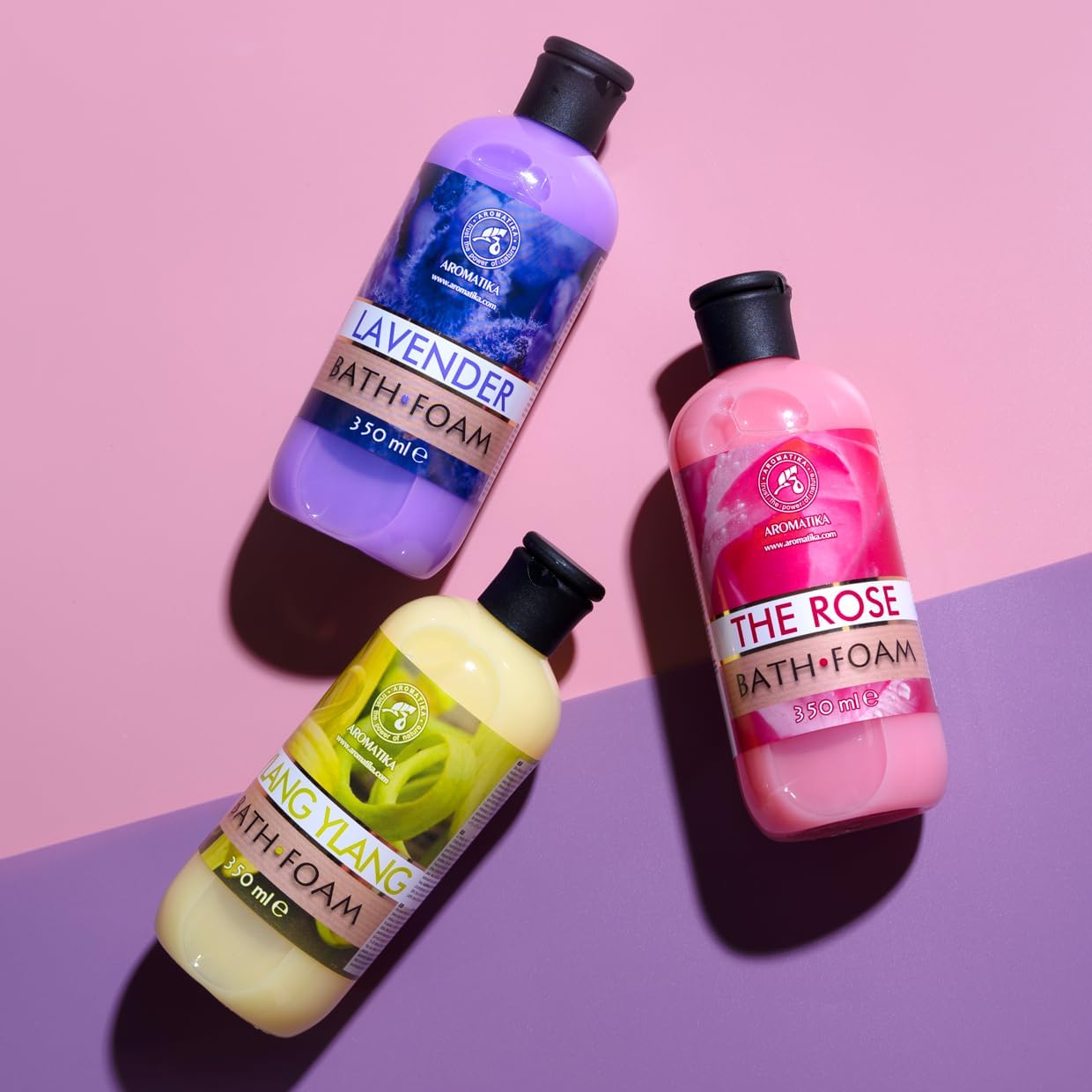 Bath Foam - Lavender, Rose, Ylang Ylang - Set 3 x 11.8 Fl Oz - Body Care - Beauty - Bathing - Body Care - Wellness - Relax - Aromatherapy - Spa - Aroma - Bubble Baths