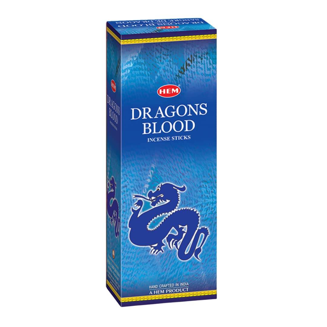 HEM Dragons Blood Blue Incense Sticks | Natural, Pure House & Flower Powder | Aromatherapy Incense For Air Purifier, Cleanness The Aura & Relieving Stress | Gift Set, 120 Count (Pack of 1)
