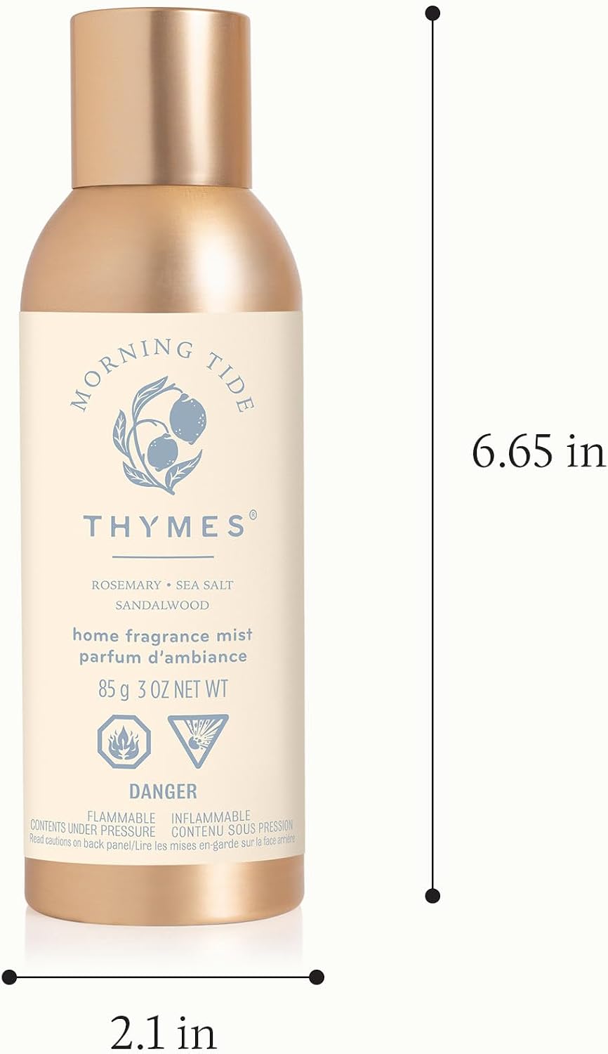 Thymes Home Fragrance Mist – Room Air Fresheners for Home Long Lasting – Air Freshener Spray – Scented Room Spray with Notes of Lemon, Rosemary, Sea Salt & Sandalwood (Morning Tide, 3 oz)