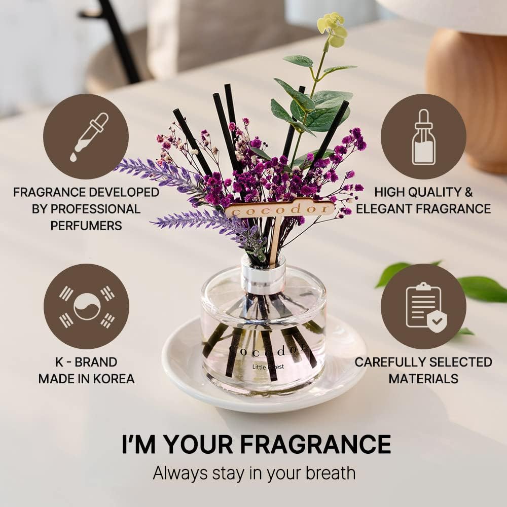 COCODOR Lavender Reed Diffuser/Refreshing Air/6.7oz/1Pack / Home Fragrance Scent Essential Oil Stick Diffuser for Bedroom Bathroom Home Decor for Women