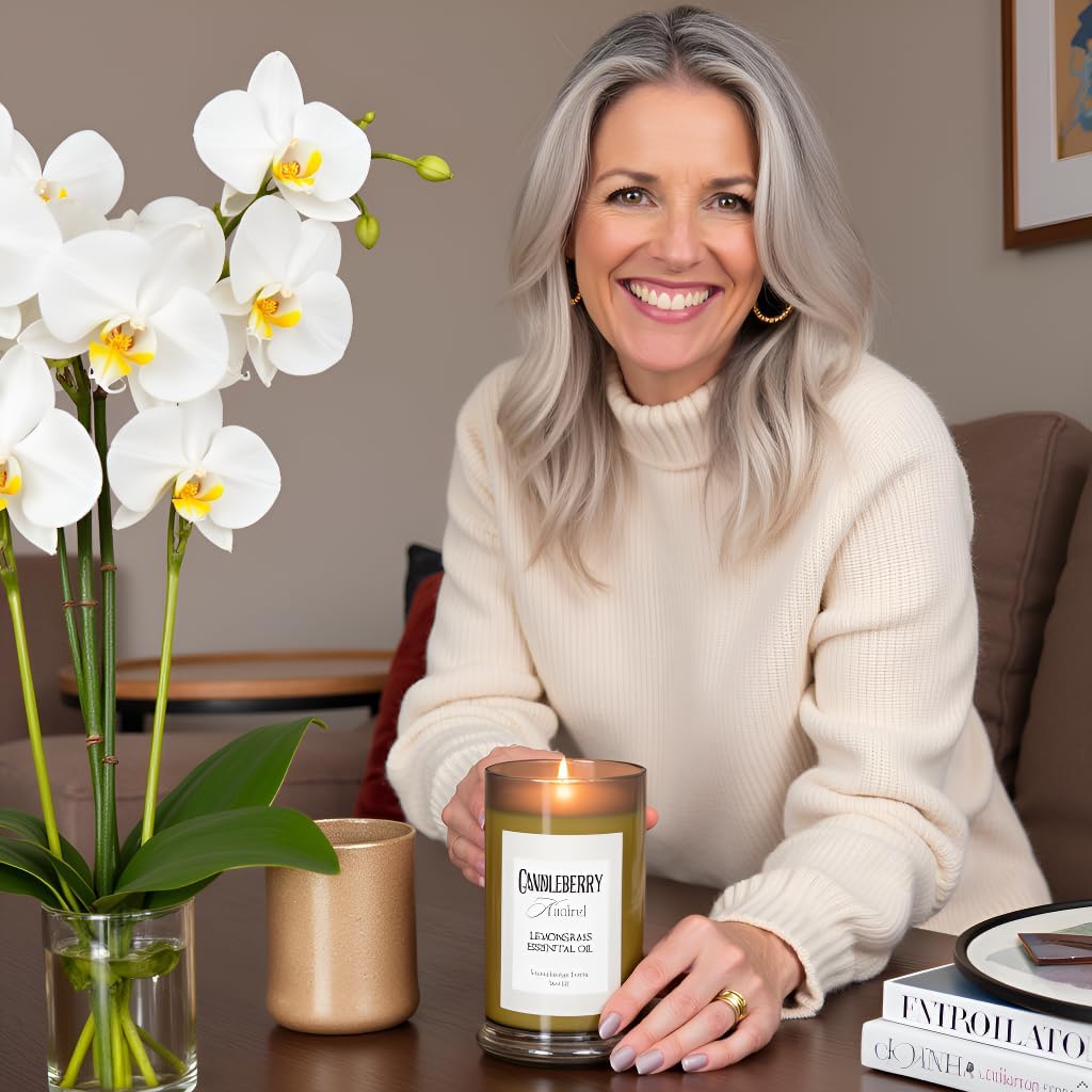 Candleberry Candles Kindred Collection | Luxury Glass Jar | USA Hand Poured Soy Blend Candle | Highly Scented & Long Lasting | Up to 90 Hour Burn Time (Lemongrass Essential Oil)