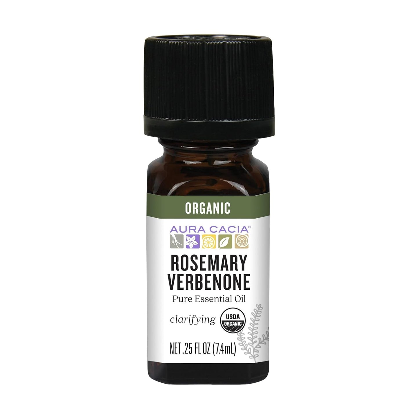 Aura Cacia Organic Rosemary Verbenone, 0.25 FZ