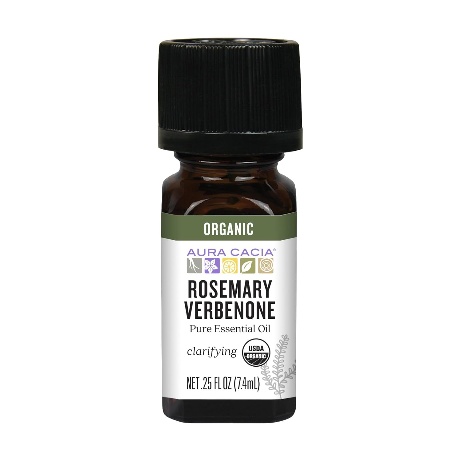 Aura Cacia Organic Rosemary Verbenone, 0.25 FZ