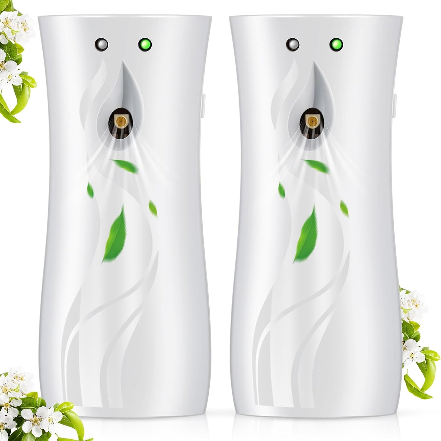Threlaco 2 Pcs Automatic Air Spray Freshener Dispenser 6.2 oz ABS Plastic Fragrance Standing or Wall Mounted Battery Powered Spray Dispenser for Home Shopping Malls Hotels Offices Bedrooms(White)