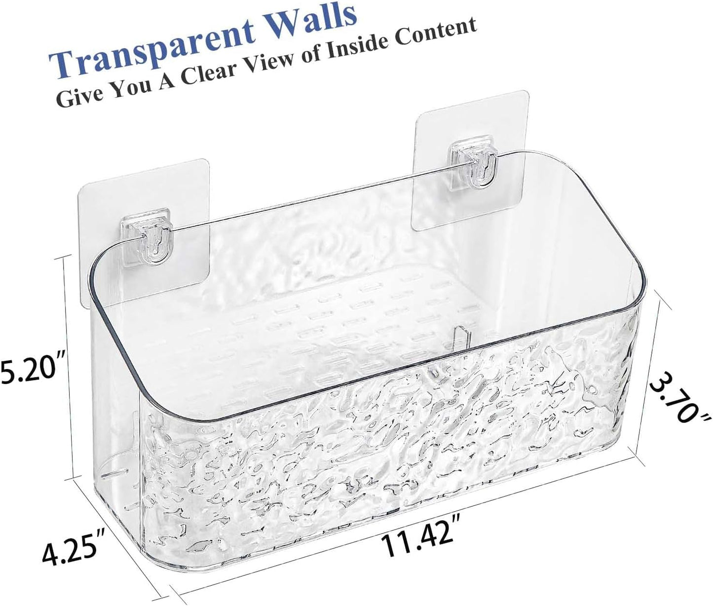 Bath Toy Storage Organizer, Bathtub Toy Storage Holder, Large Capacity Wall Mounted Shower Caddy Shower Organizer, No Drill Shelves Basket, Wave, 2 Pack